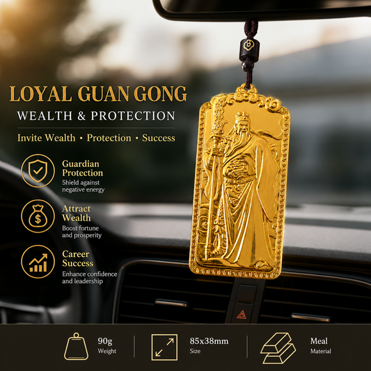 Guan Yu Saint of War Gold Plaque | Business Success & Protection