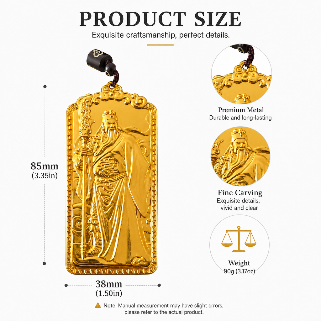 Guan Yu Saint of War Gold Plaque | Business Success & Protection