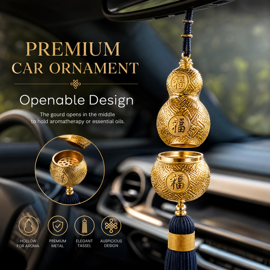 Golden Hulu Auspicious Car Hanging | Wealth & Longevity Pendant