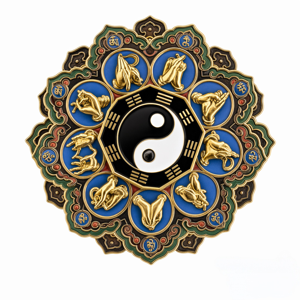 Bagua Nine-Character Mantra Protective Refrigerator Magnet