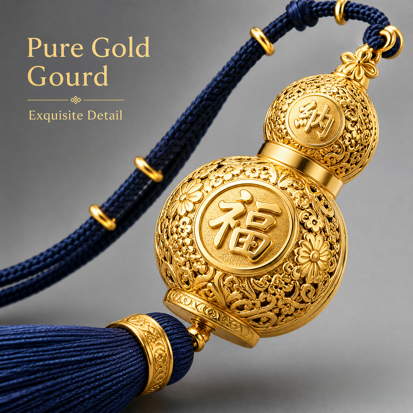 Golden Hulu Auspicious Car Hanging | Wealth & Longevity Pendant